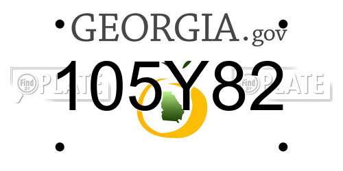 105Y82 Georgia License Plate