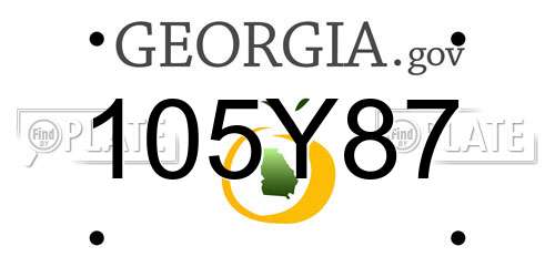 105Y87 Georgia License Plate