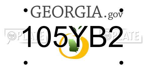 105YB2 Georgia License Plate