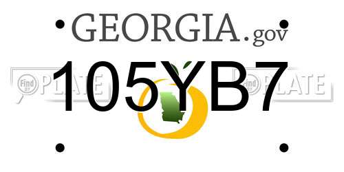 105YB7 Georgia License Plate