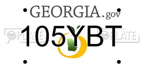 105YBT Georgia License Plate