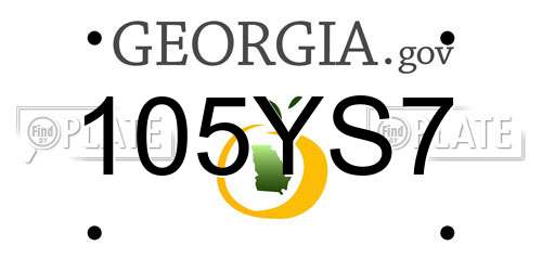 105YS7 Georgia License Plate