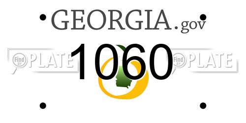 1060 Georgia License Plate