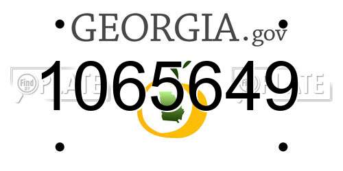 1065649 Georgia License Plate
