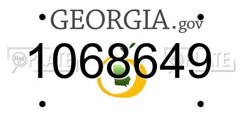 1068649 Georgia License Plate