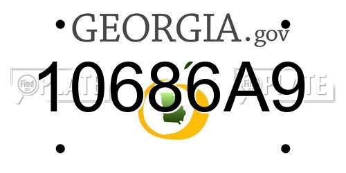 10686A9 Georgia License Plate