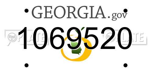 1069520 Georgia License Plate