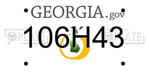 106H43 Georgia License Plate