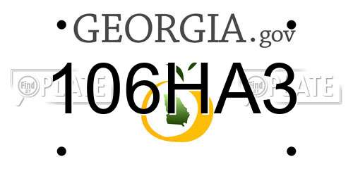 106HA3 Georgia License Plate