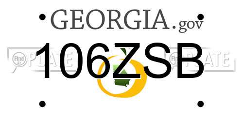 106ZSB Georgia License Plate