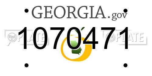 1070471 Georgia License Plate