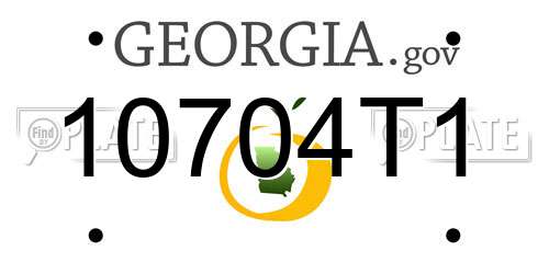 10704T1 Georgia License Plate