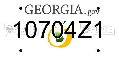 10704Z1 Georgia License Plate