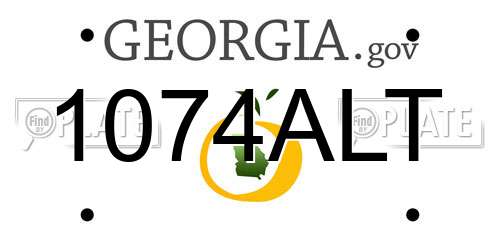 1074ALT Georgia License Plate