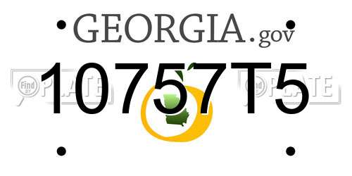 10757T5 Georgia License Plate
