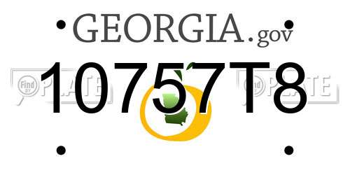 10757T8 Georgia License Plate
