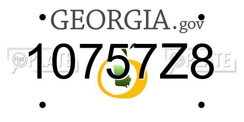 10757Z8 Georgia License Plate