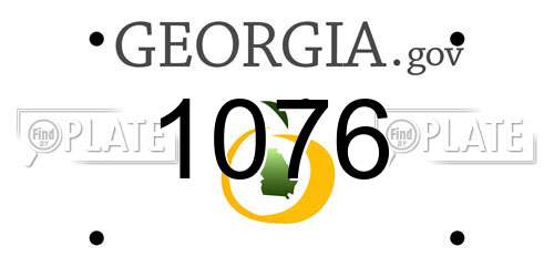 1076 Georgia License Plate