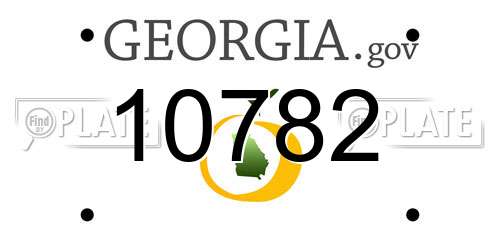 10782 Georgia License Plate