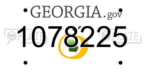 1078225 Georgia License Plate