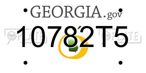 10782T5 Georgia License Plate