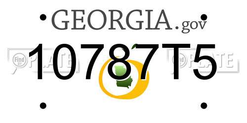 10787T5 Georgia License Plate