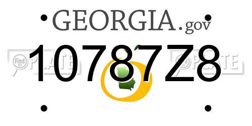 10787Z8 Georgia License Plate