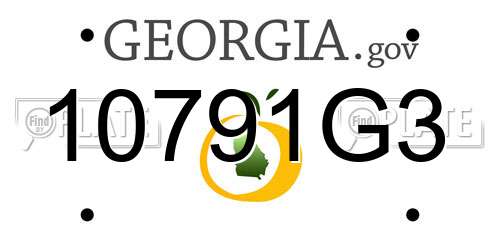 10791G3 Georgia License Plate