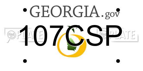 107CSP Georgia License Plate