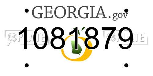 1081879 Georgia License Plate
