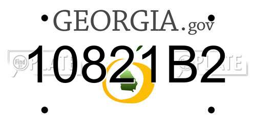 10821B2 Georgia License Plate