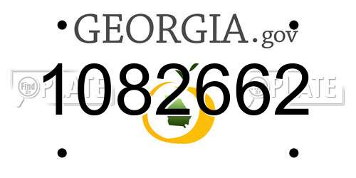 1082662 Georgia License Plate