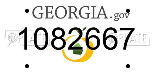 1082667 Georgia License Plate