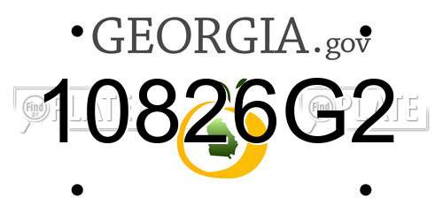 10826G2 Georgia License Plate