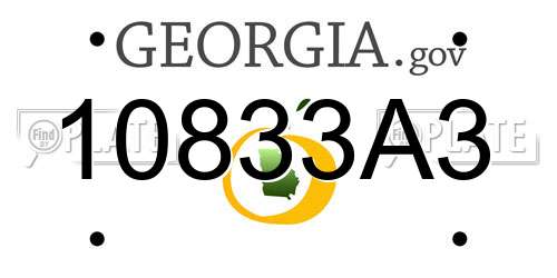 10833A3 Georgia License Plate