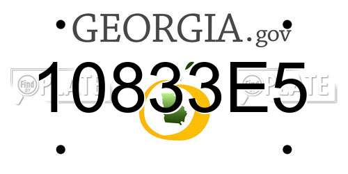 10833E5 Georgia License Plate