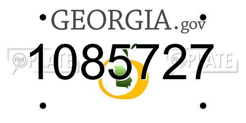 1085727 Georgia License Plate