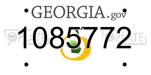1085772 Georgia License Plate