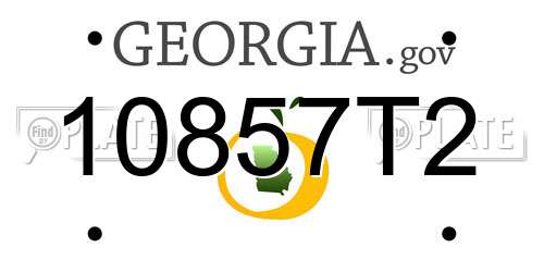 10857T2 Georgia License Plate