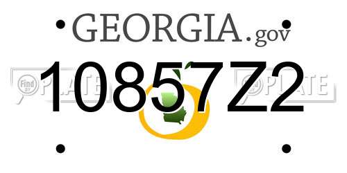 10857Z2 Georgia License Plate