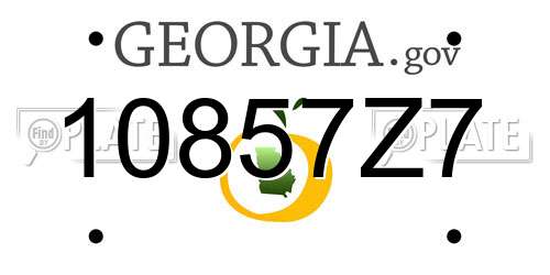 10857Z7 Georgia License Plate