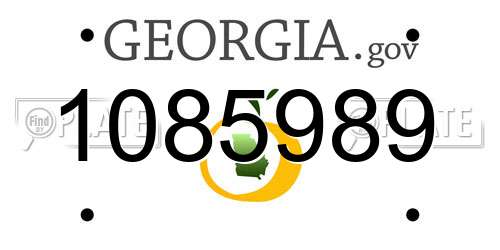 1085989 Georgia License Plate