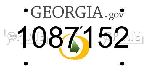 1087152 Georgia License Plate