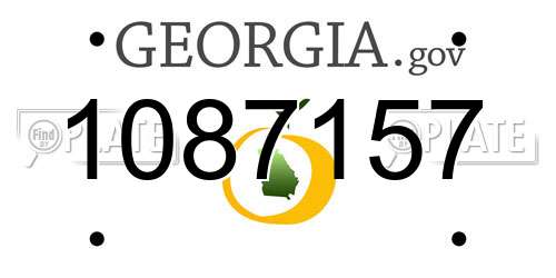 1087157 Georgia License Plate