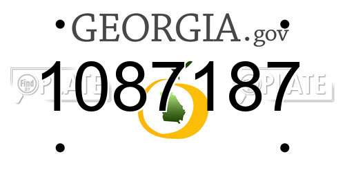 1087187 Georgia License Plate