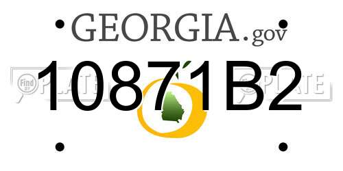 10871B2 Georgia License Plate