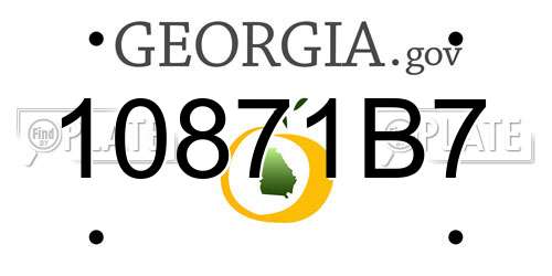 10871B7 Georgia License Plate