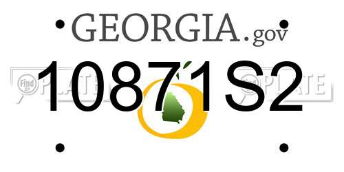 10871S2 Georgia License Plate