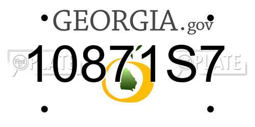 10871S7 Georgia License Plate
