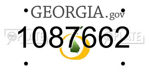 1087662 Georgia License Plate